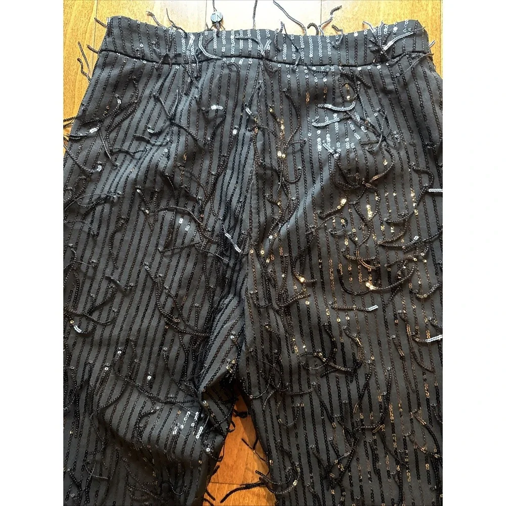 Fashion Nova‎ Women's Sequin Fringe Black Flare Pants   Size XS Festival - Picture 5 of 5